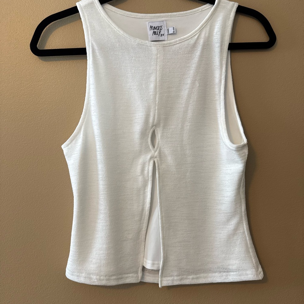 Princess Polly White Keyhole Tank